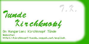 tunde kirchknopf business card